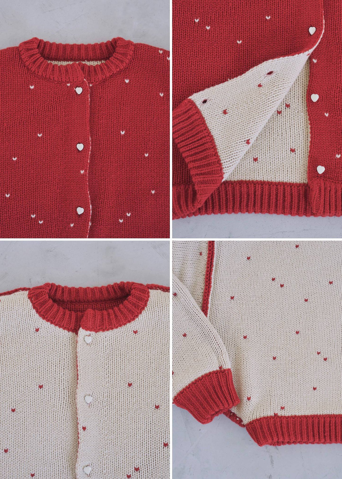 BW05 （預購10月）【Willfully】short heart dot jacquard reversible knit