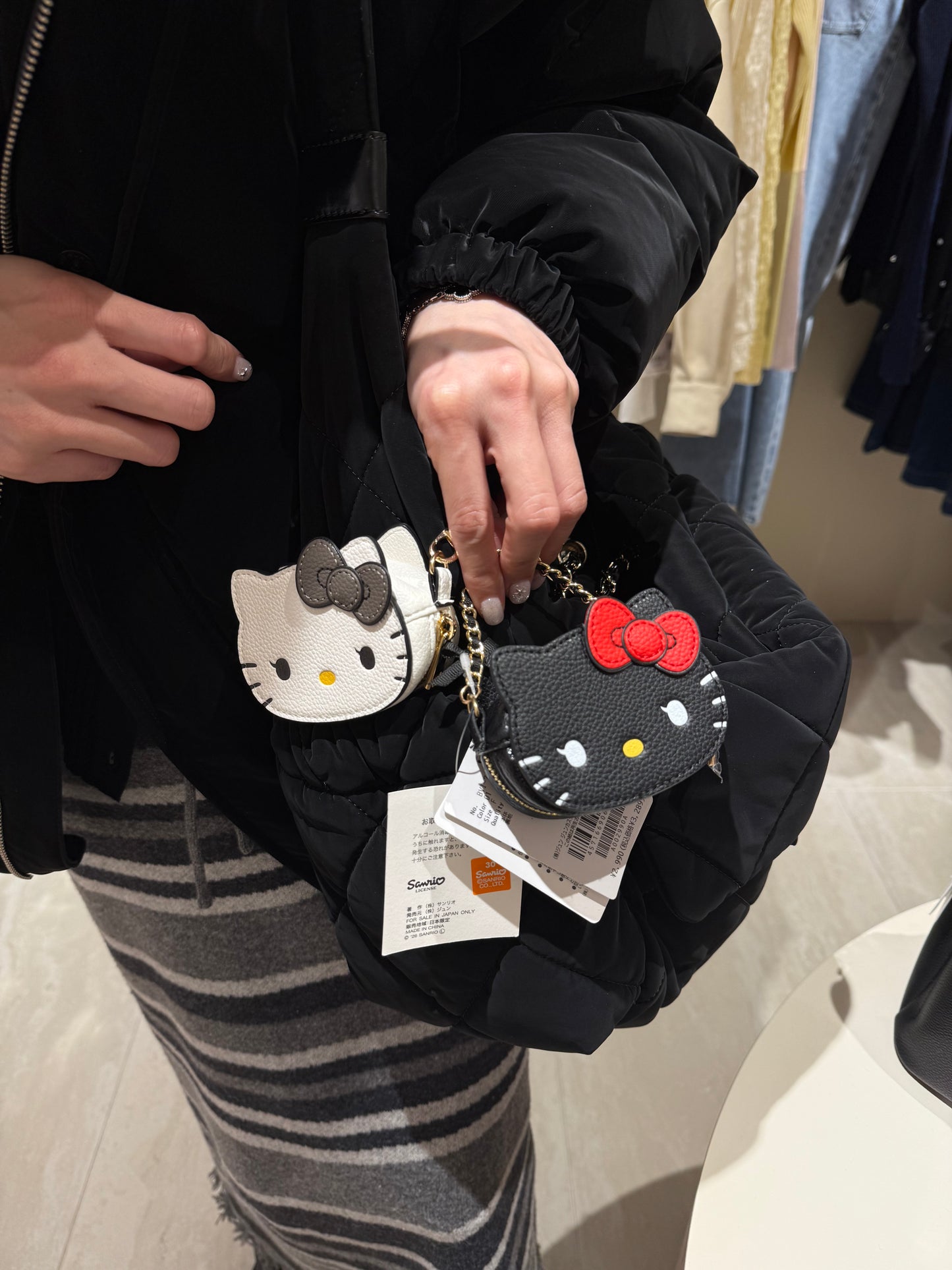 ML90 （台灣現貨） 【Hello Kitty】日牌服飾聯名款 - 精緻皮革Kitty吊飾