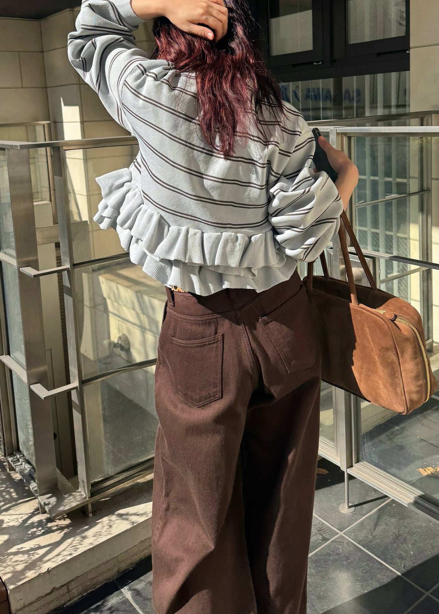 BM32 （預購8月）【Willfully】hem ruffle frill knit cardigan