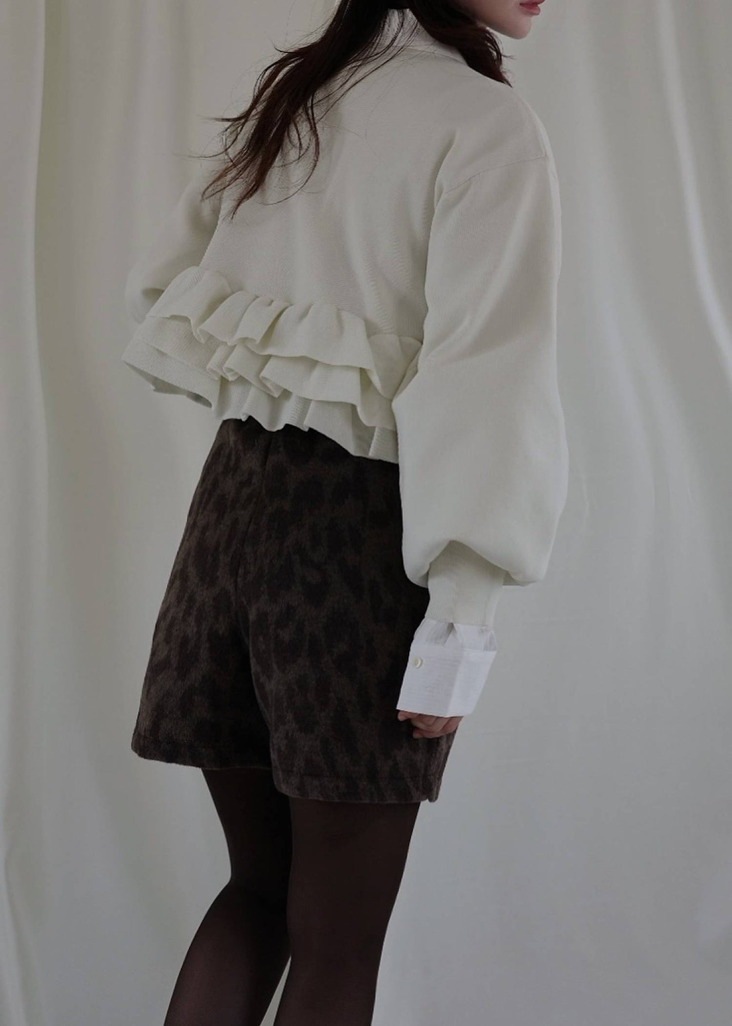 BM32 （預購8月）【Willfully】hem ruffle frill knit cardigan