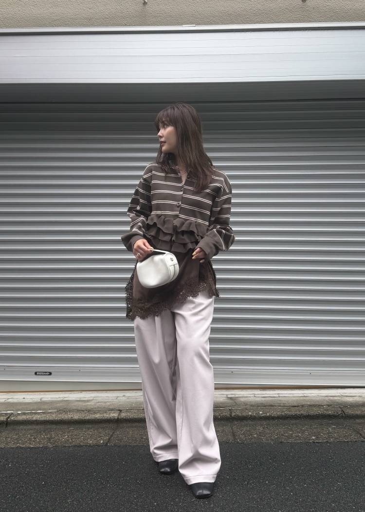 BM32 （預購8月）【Willfully】hem ruffle frill knit cardigan