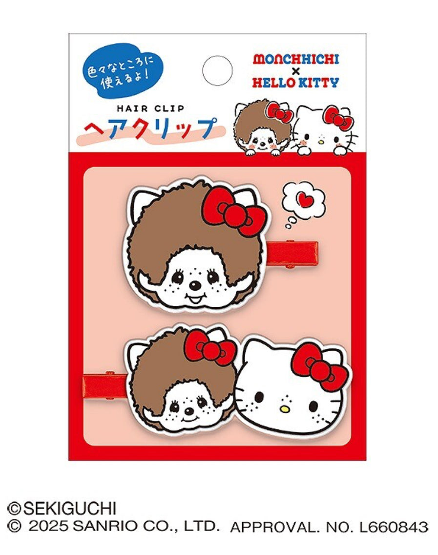 NV21 （台灣現貨）【Monchichi × Hello Kitty】瀏海髮夾