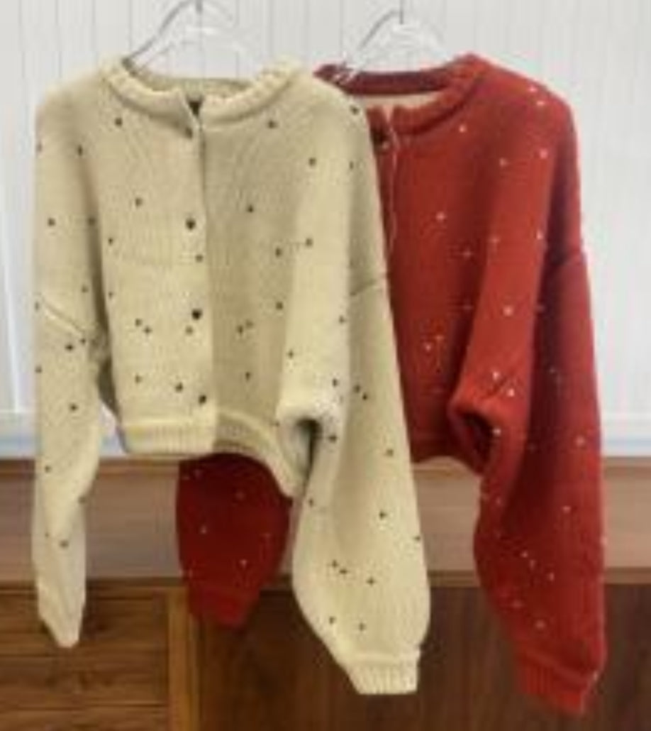 BW05 （預購10月）【Willfully】short heart dot jacquard reversible knit