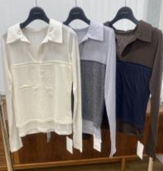 BW18 （預購9月）【Willfully】bustier layered skipper collar tops