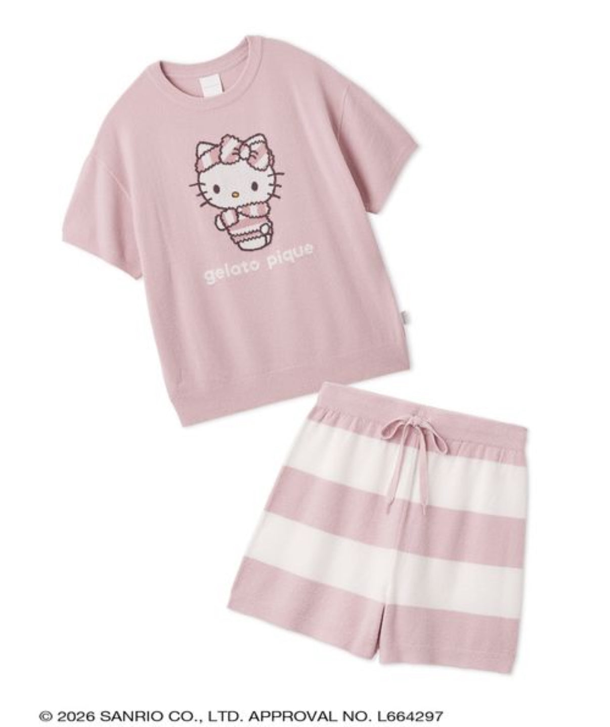 GP01 （台灣現貨）【Hello Kitty聯名款】軟嫩薄款套裝（短袖+短褲）