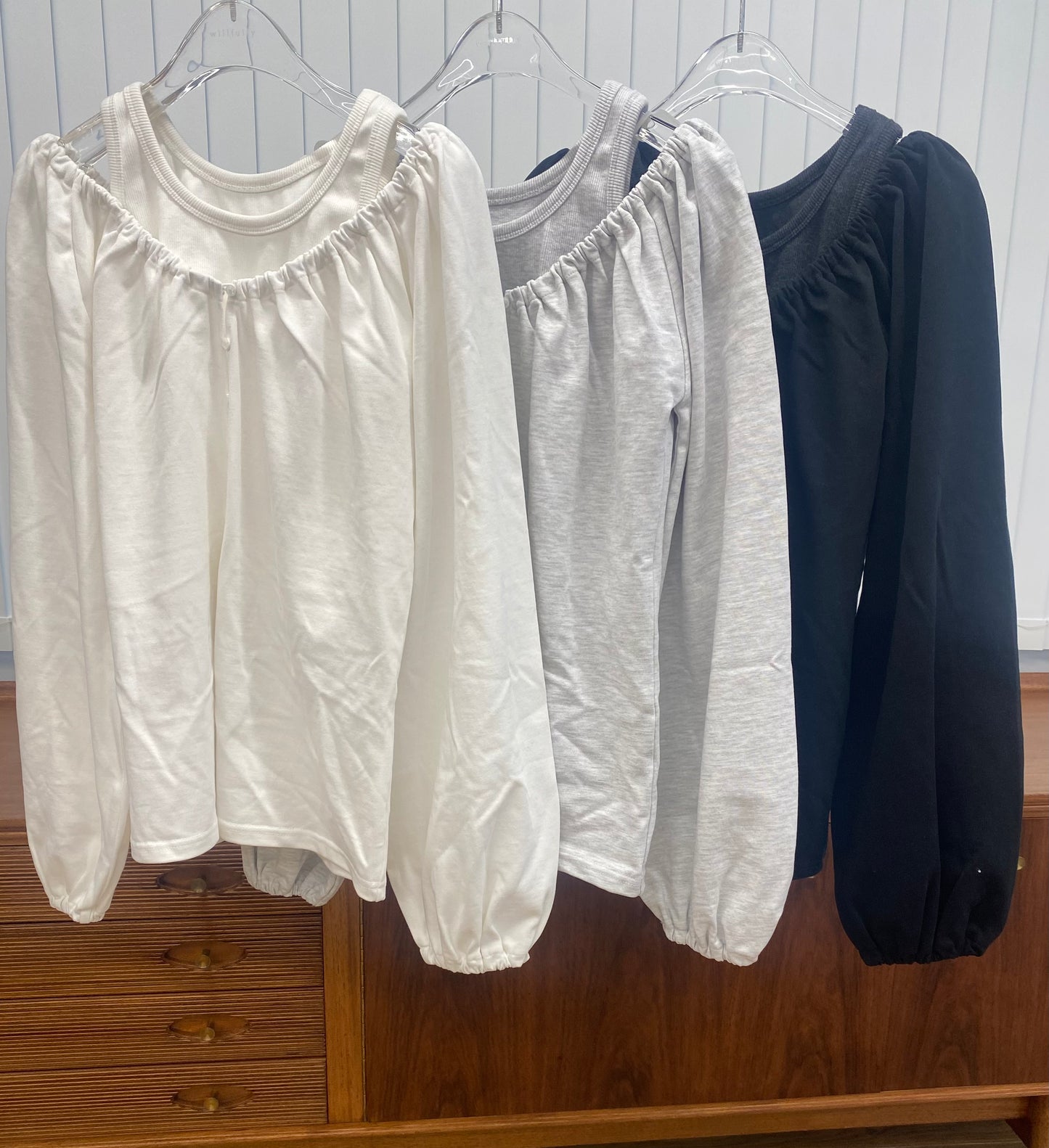 BW03 （預購9月）【Willfully】rib tank layered off shoulder tops