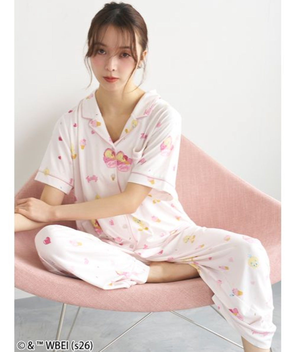 NE45【網路限定】 Tweety  x SNIDEL HOME 開襟襯衫+長褲套組
