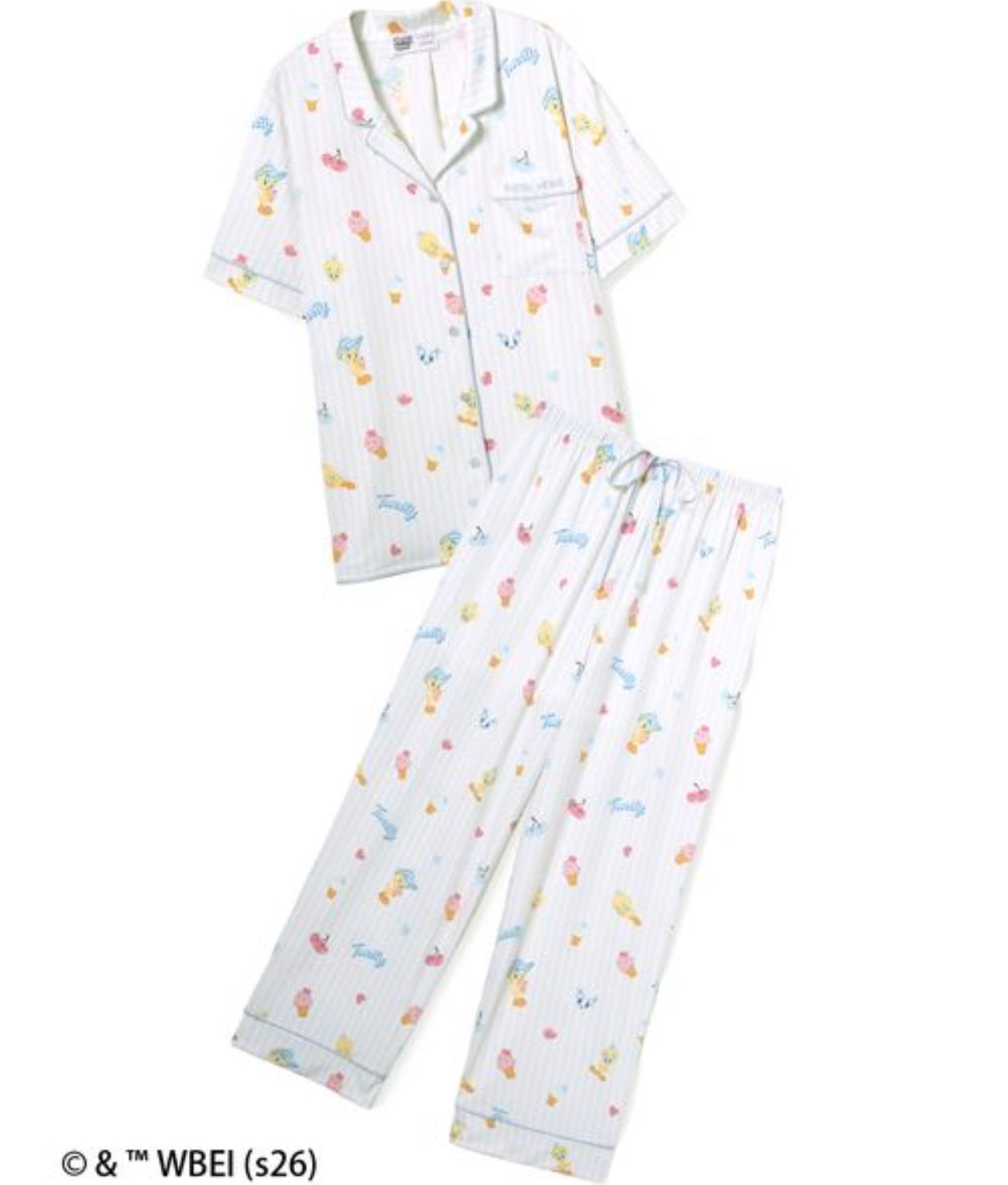 NE45【網路限定】 Tweety  x SNIDEL HOME 開襟襯衫+長褲套組
