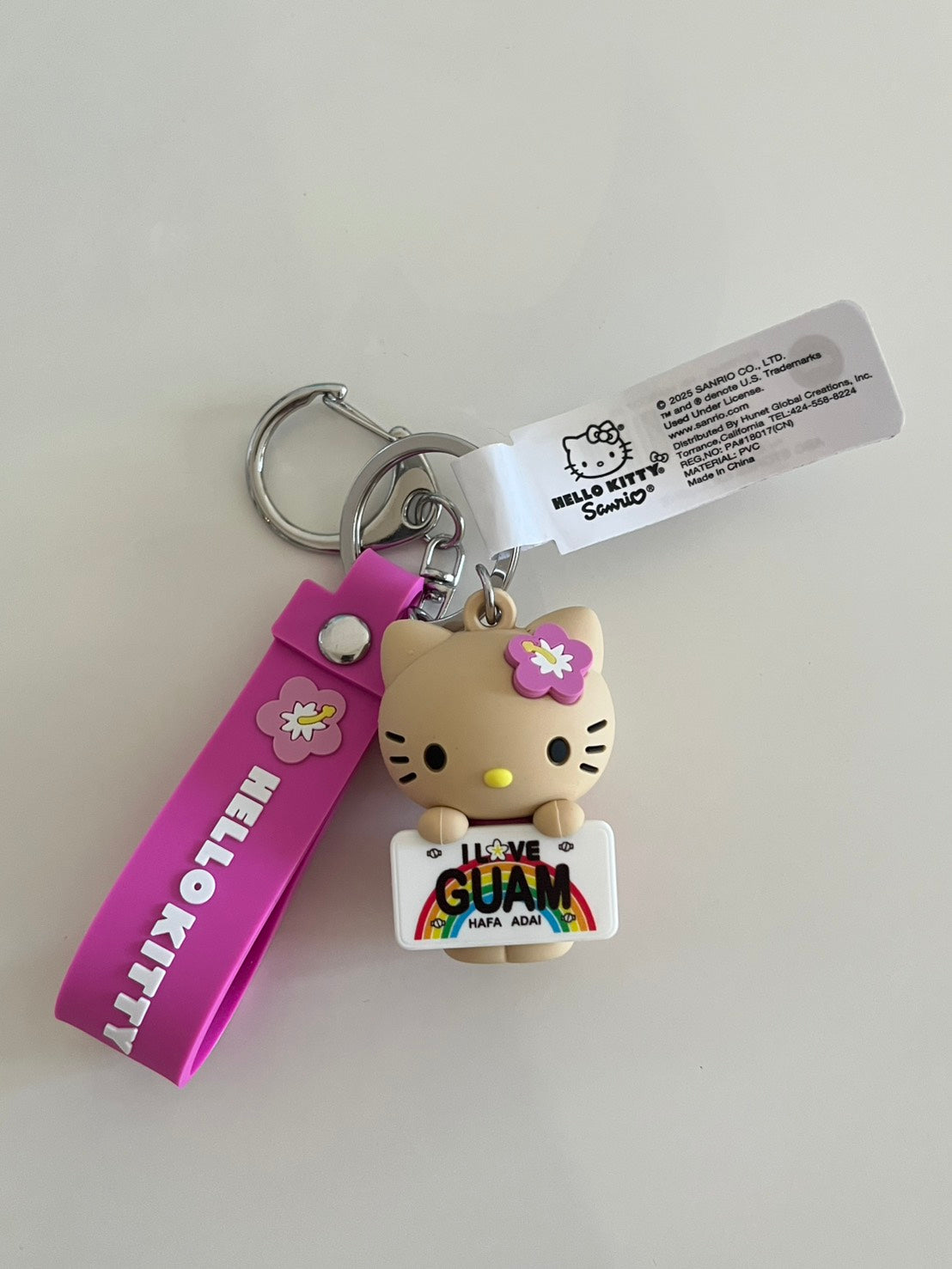 NE12（台灣現貨）【Hello Kitty】關島限定曬黑KITTY鑰匙圈吊飾