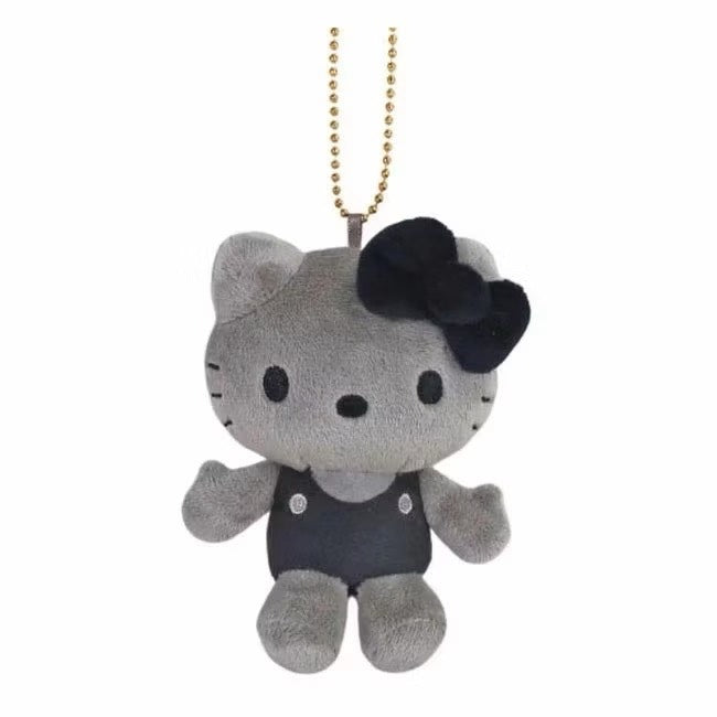 NE34【Hello Kitty】五十週年 限定 黑灰KITTY娃娃吊飾
