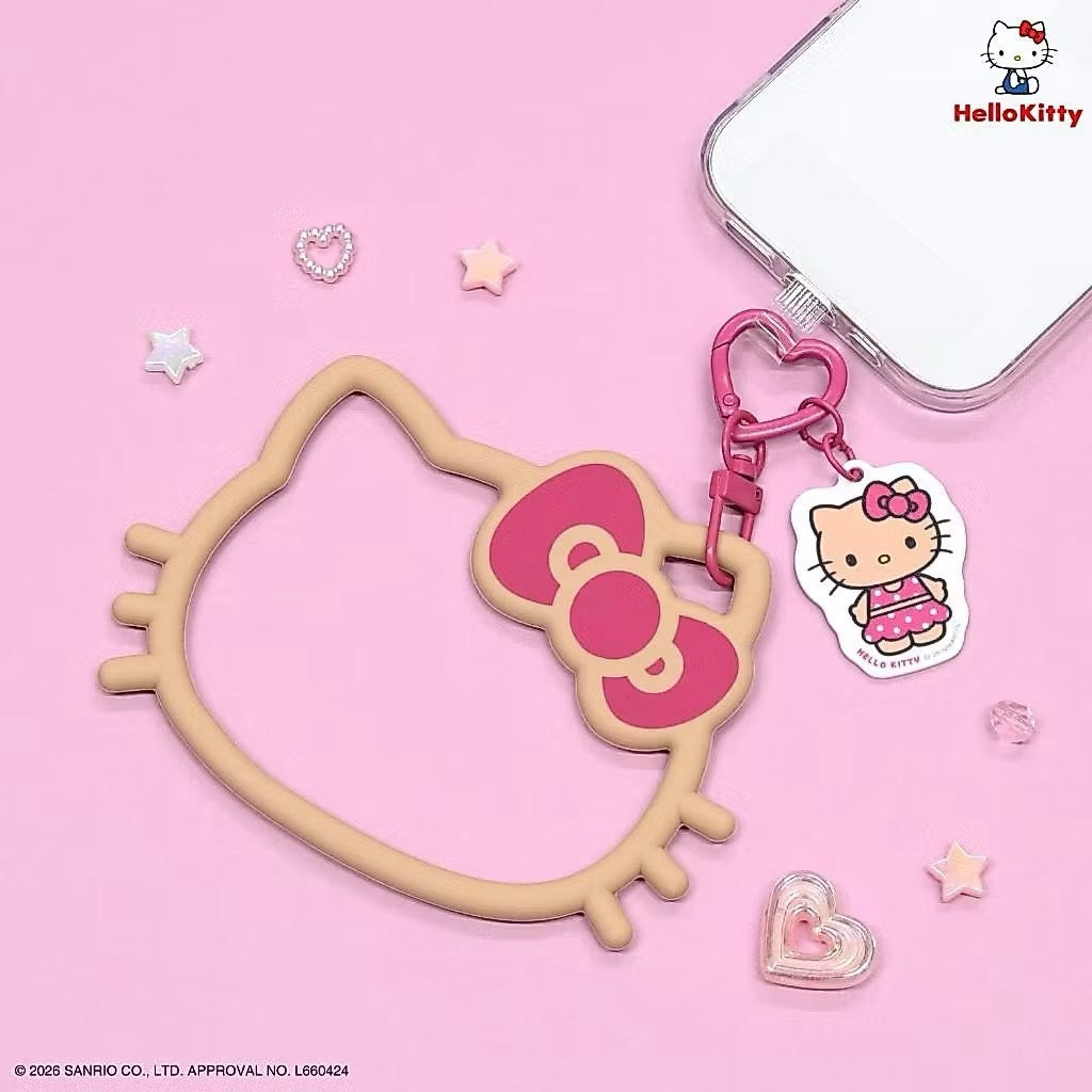 NE65【 Hello kitty 】烤焦Kitty大頭手機掛繩掛環