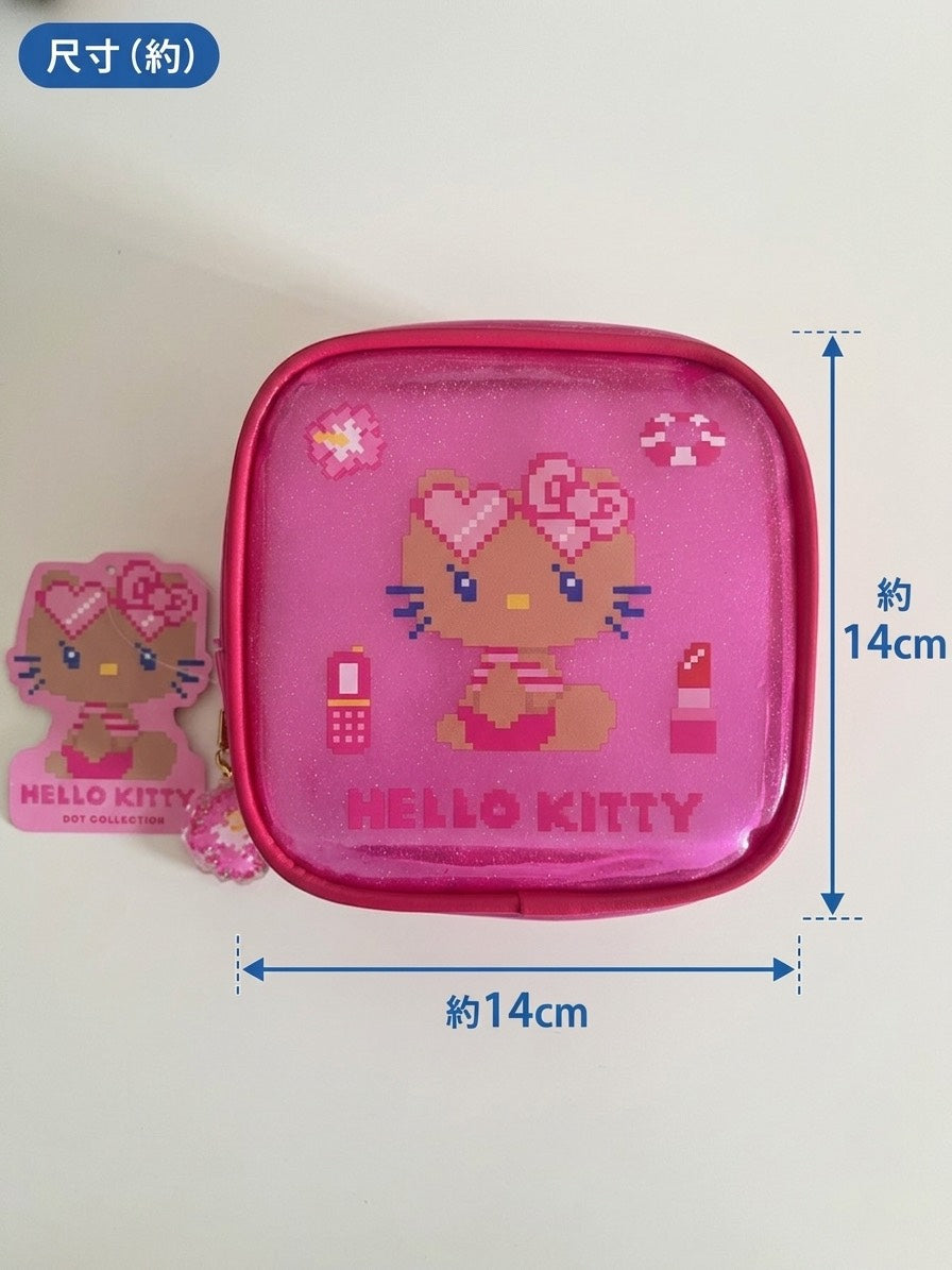 NE68 （台灣現貨）【 Hello kitty 】最新沖繩限定愛心墨鏡烤焦KT透明收納包